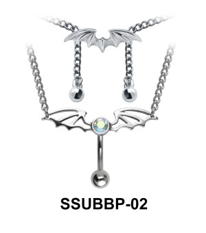 Wing Shape Belly Piercing Chain SSUBBP-02